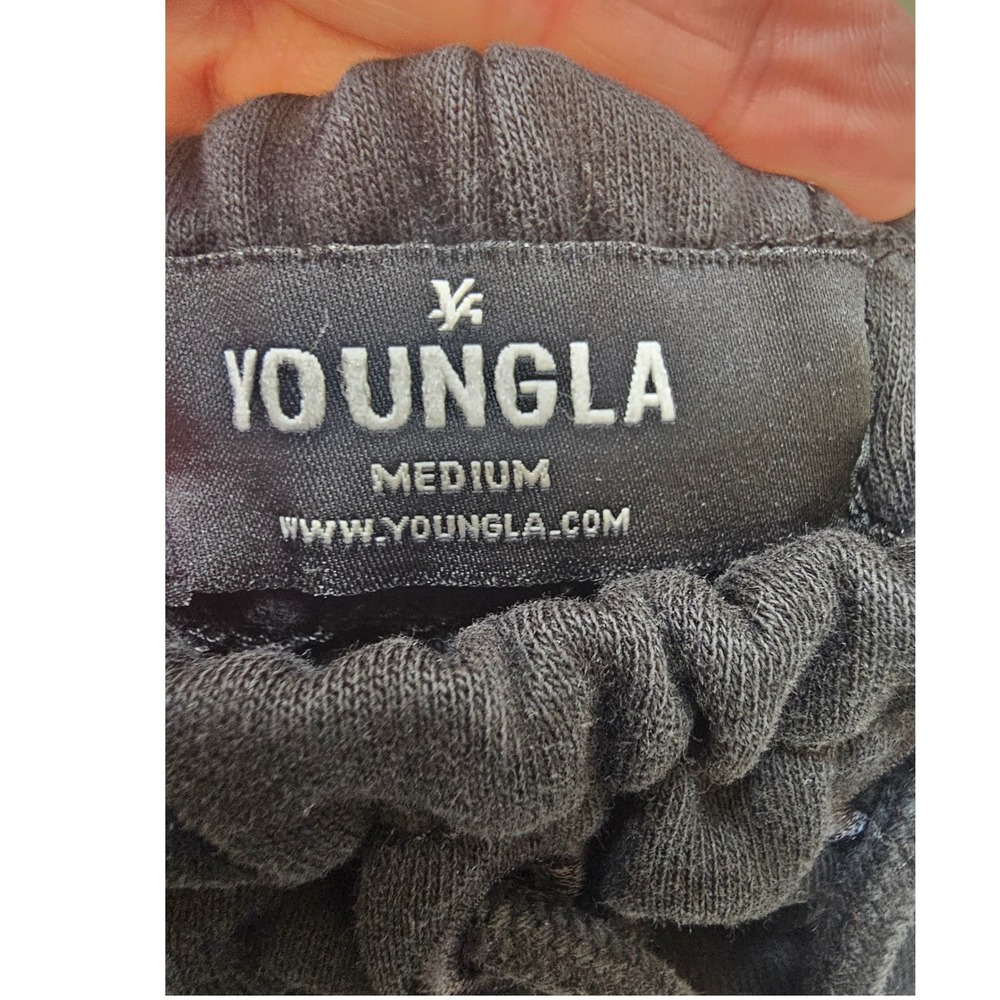 YoungLA Sweat Shorts Mens Medium Black Model 102 Gym Fitness - Picture 4 of 9
